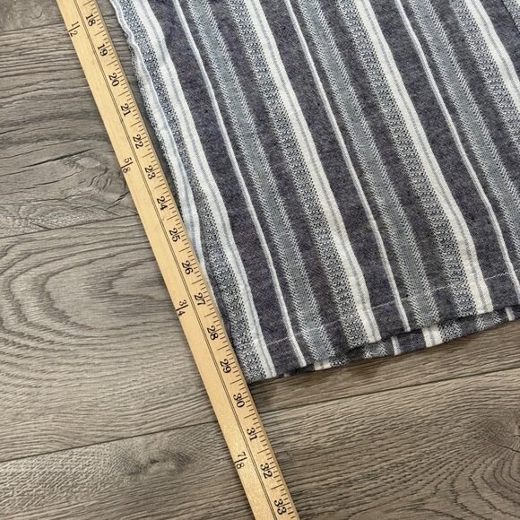 Rewash Smoked Wide Leg Pants Size L Linen Blend Pull On Striped Summer Beach - Picture 9 of 16